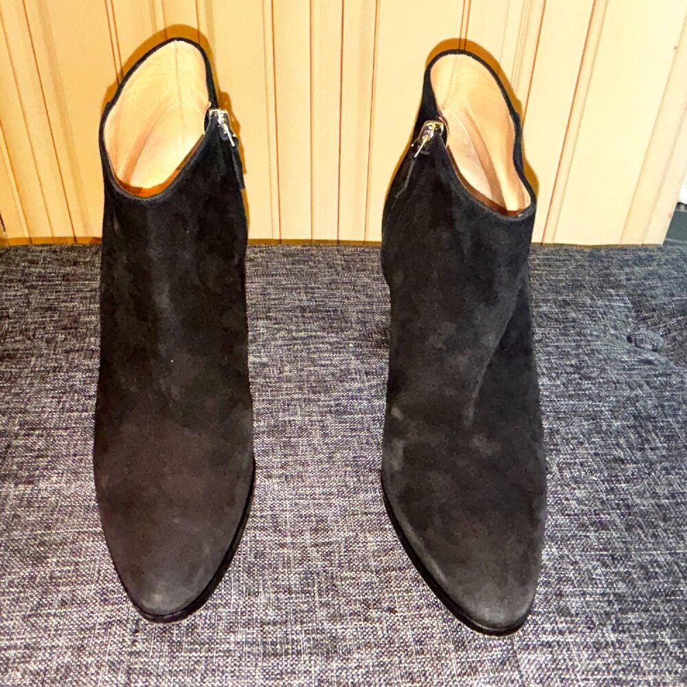 Black Suede Manolo Blahnik Ankle Boots